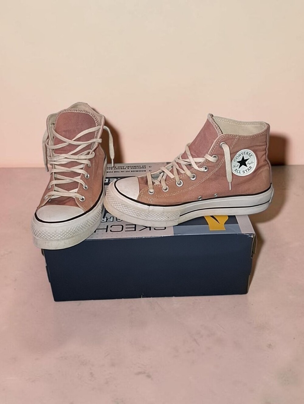 Converse High Top Sneakers — Blush Pink Canvas Size 10 Womens